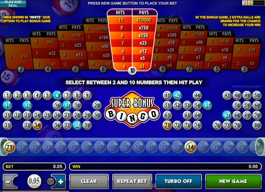 Super Bonus Bingo (Super Bonus Bingo) from category Other (Arcade)