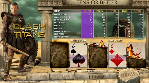 Tens or Better – Clash of the Titans (Tens or better - Clash of the Titans) from category Video Poker