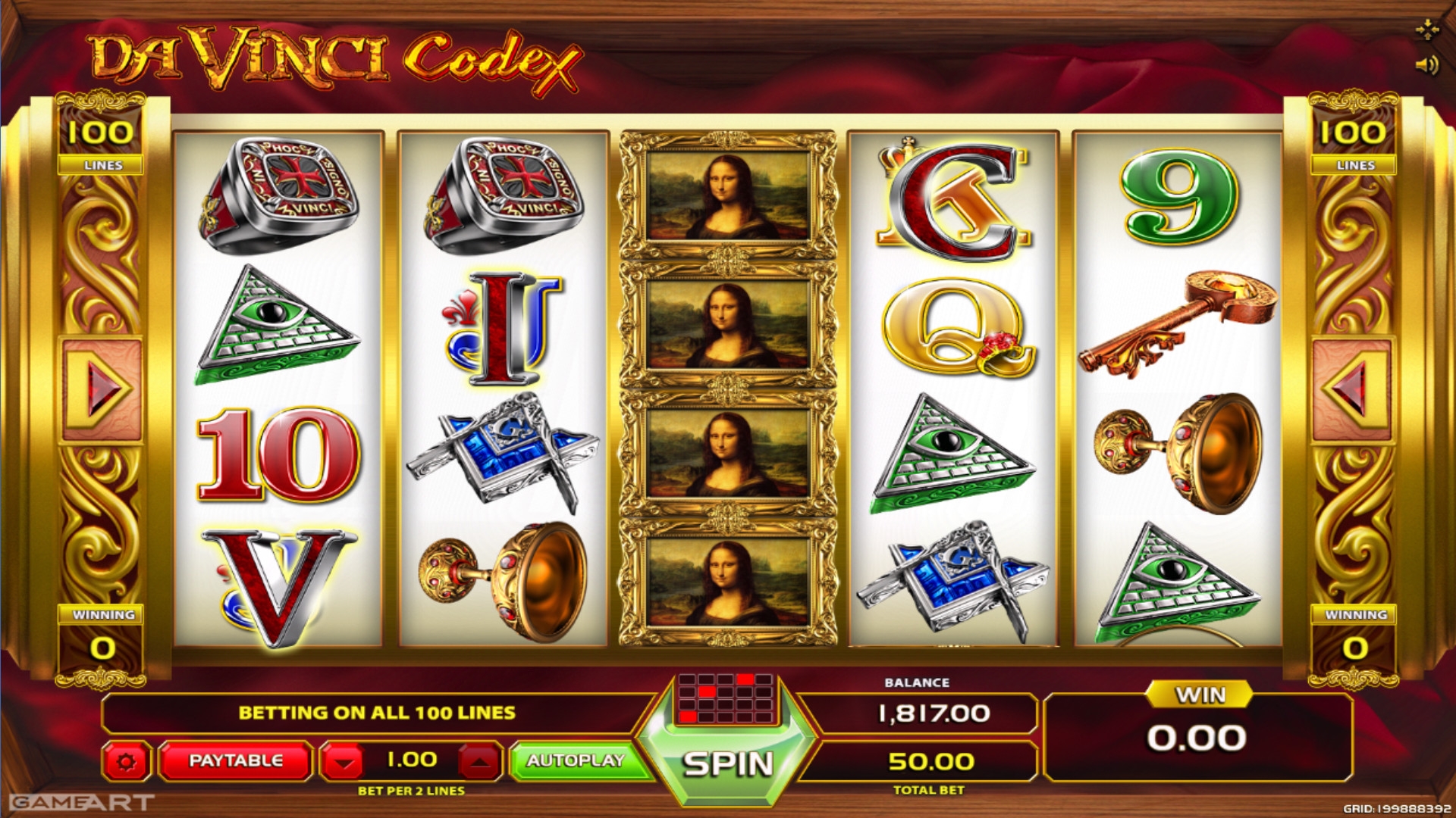 Da Vinci CodeX (Da Vinci CodeX) from category Slots
