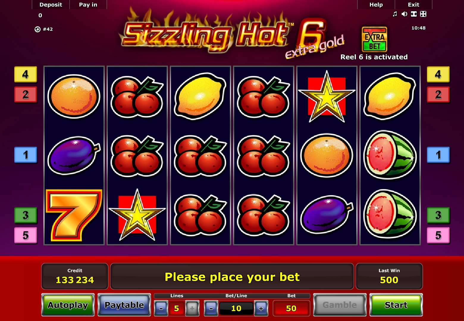 Sizzling Hot 6 Extra Gold (Sizzling Hot 6 Extra Gold) from category Slots