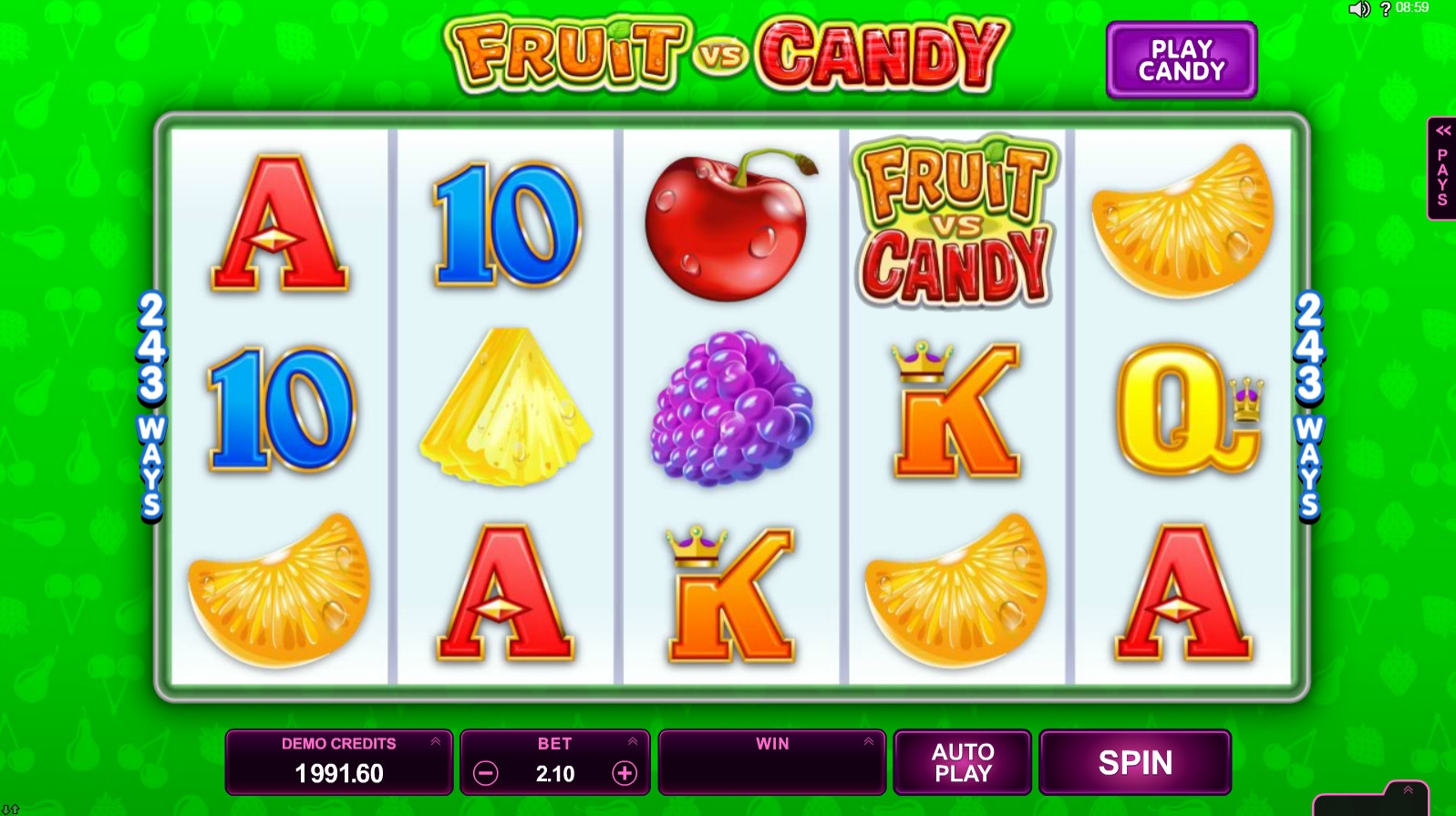 Fruit vs Candy (Fruit vs Candy) from category Slots