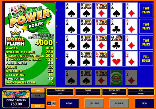Aces and Faces Power Poker (Aces and Faces Power Poker) from category Video Poker