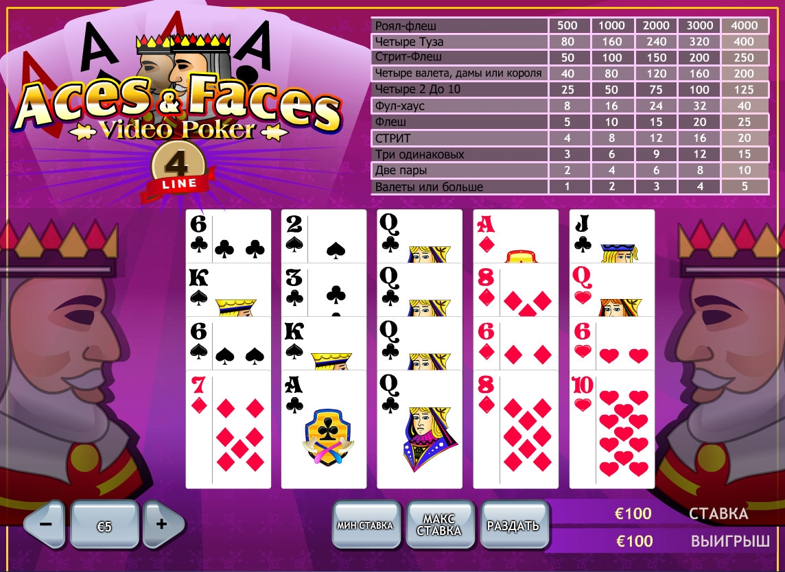 4 Line Aces and Faces (4 Line Aces and Faces) from category Video Poker