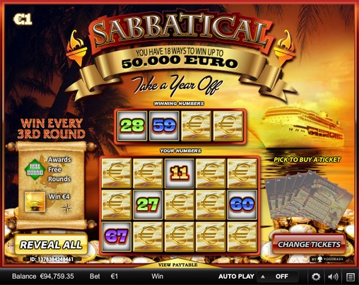 Sabbatical (Sabbatical) from category Scratch cards