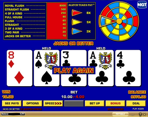 Jacks or Better – Match Times Pay (Jacks or Better – Match Times Pay) from category Video Poker