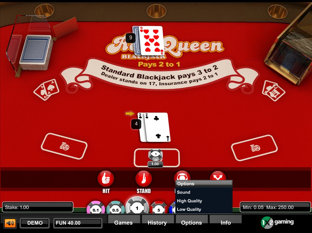 1X2 Network - Red Queen Blackjack - Gameplay Demo
