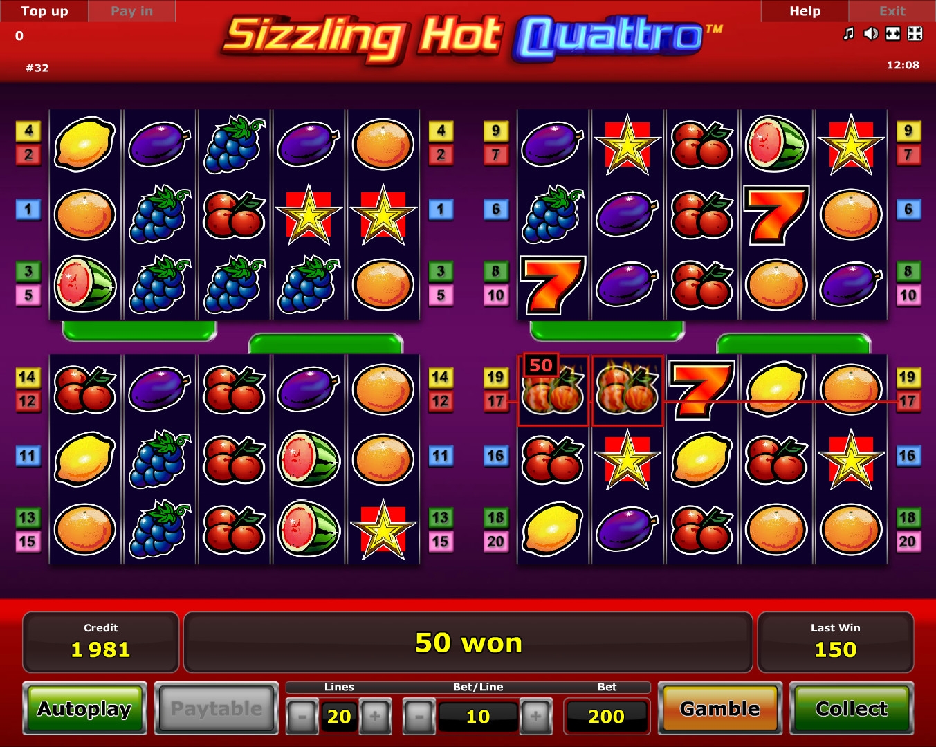 Sizzling Hot Quattro (Sizzling Hot Quattro) from category Slots