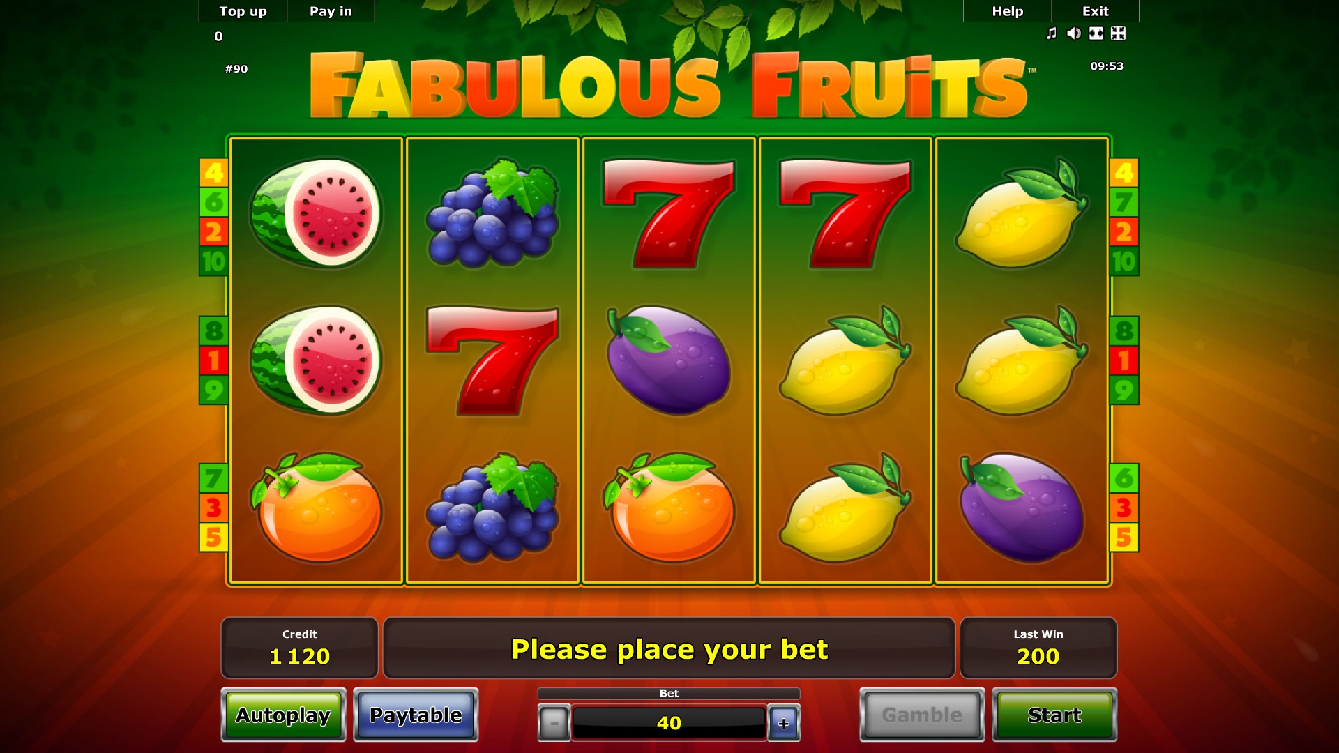 Fabulous Fruits (Fabulous Fruits) from category Slots