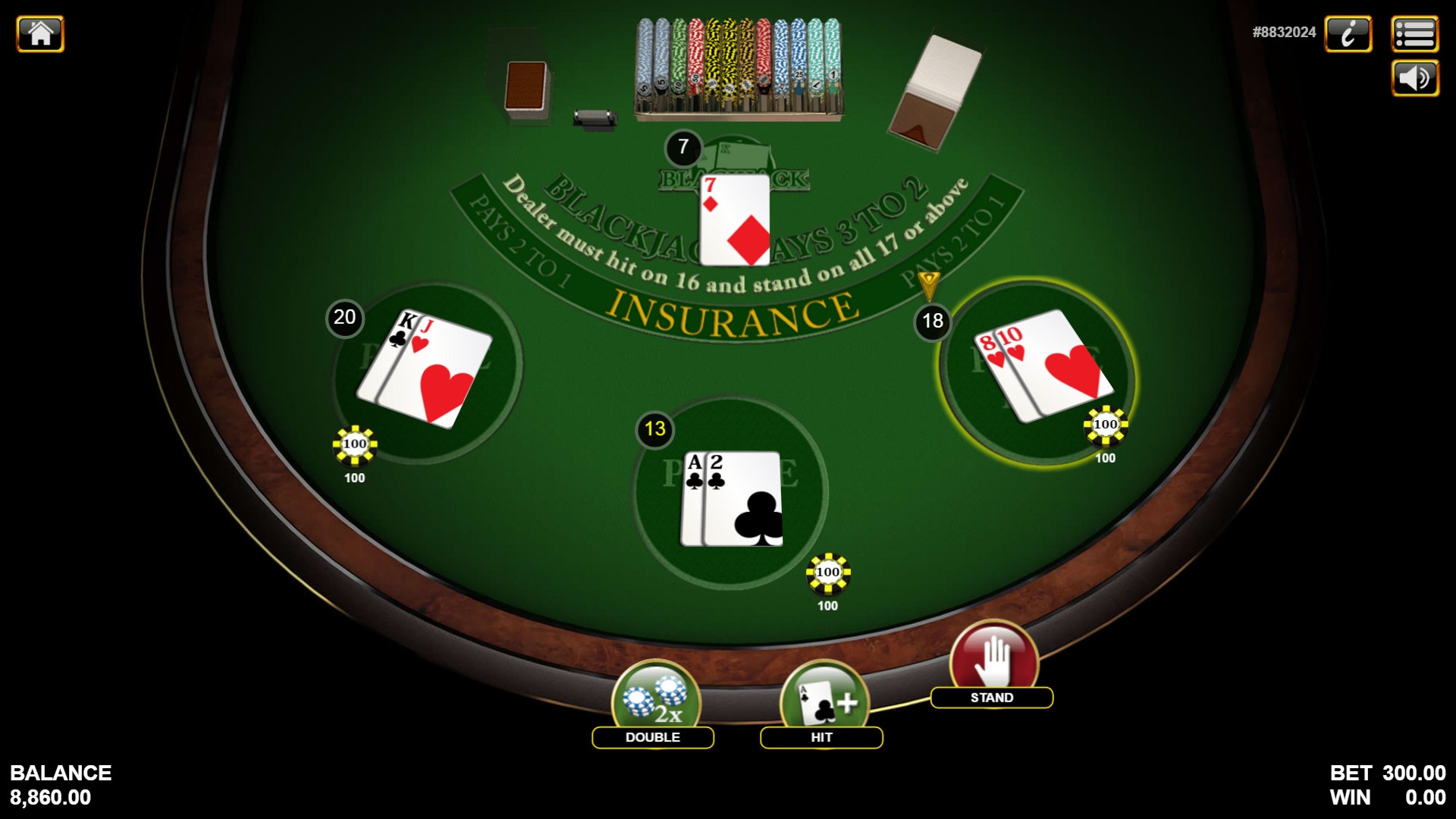 Blackjack 3 Hand (Blackjack (3 Hand)) from category Blackjack