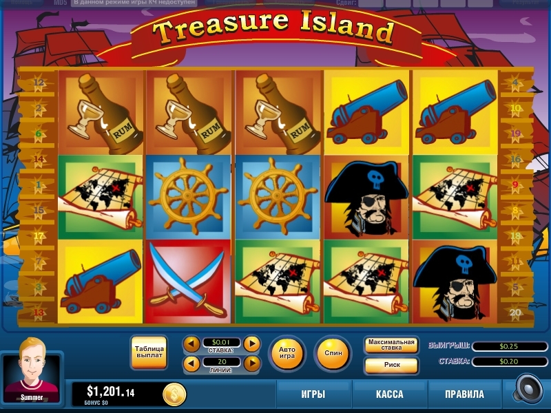 Treasure island (Treasure island) from category Slots